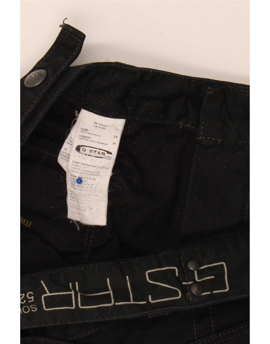 Мужские прямые джинсы G-Star W29 L26, черный хлопок