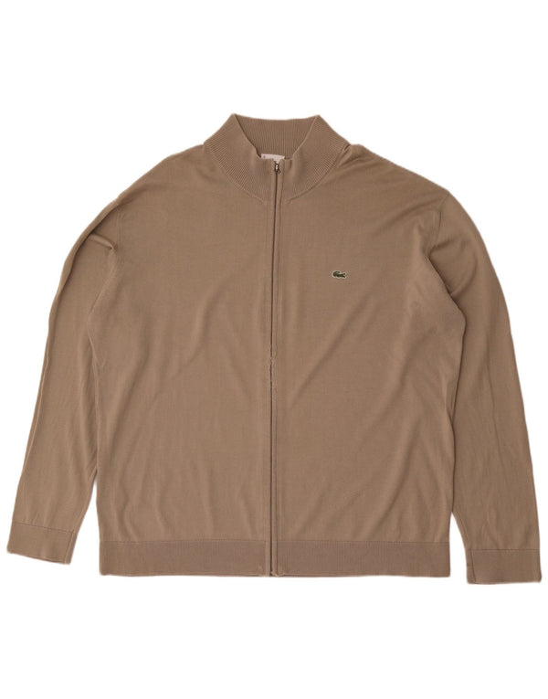Мужской кардиган Lacoste, размер 10, 5XL, бежевый, хлопок