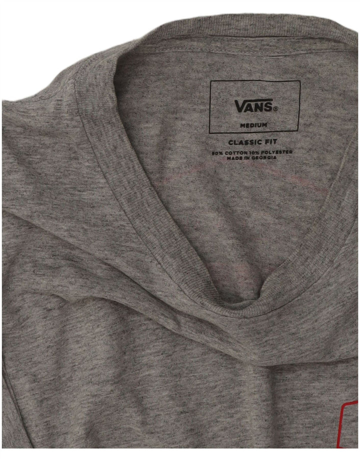 Мужская футболка классического кроя Vans, хлопковый топ среднего серого цвета с крапинками