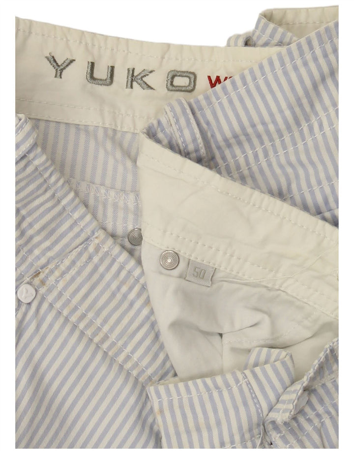 Мужские шорты-карго YUKO IT 50, большие W36, синие, хлопок в тонкую полоску