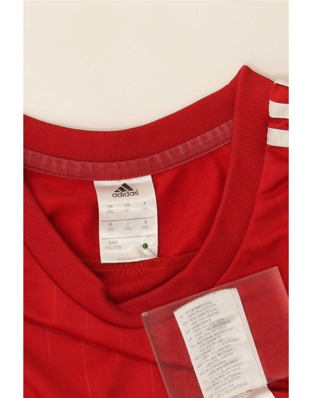 Мужской топ Adidas с длинным рукавом 2XL, красный полиэстер с цветными блоками