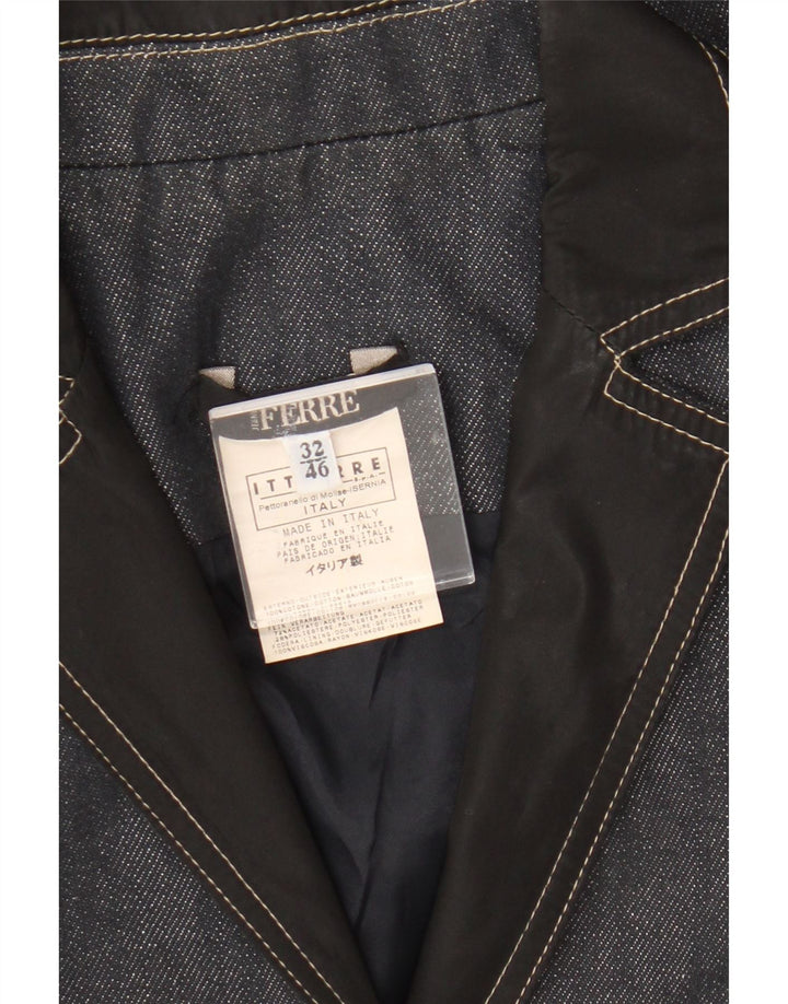 Женский джинсовый пиджак с 1 пуговицей Ferre IT 46, большой темно-синий, хлопок