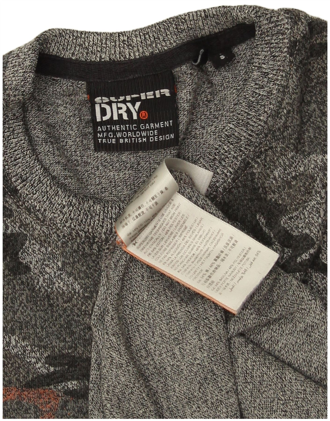 SUPERDRY Мужская футболка с рисунком, маленький серый камуфляжный хлопок