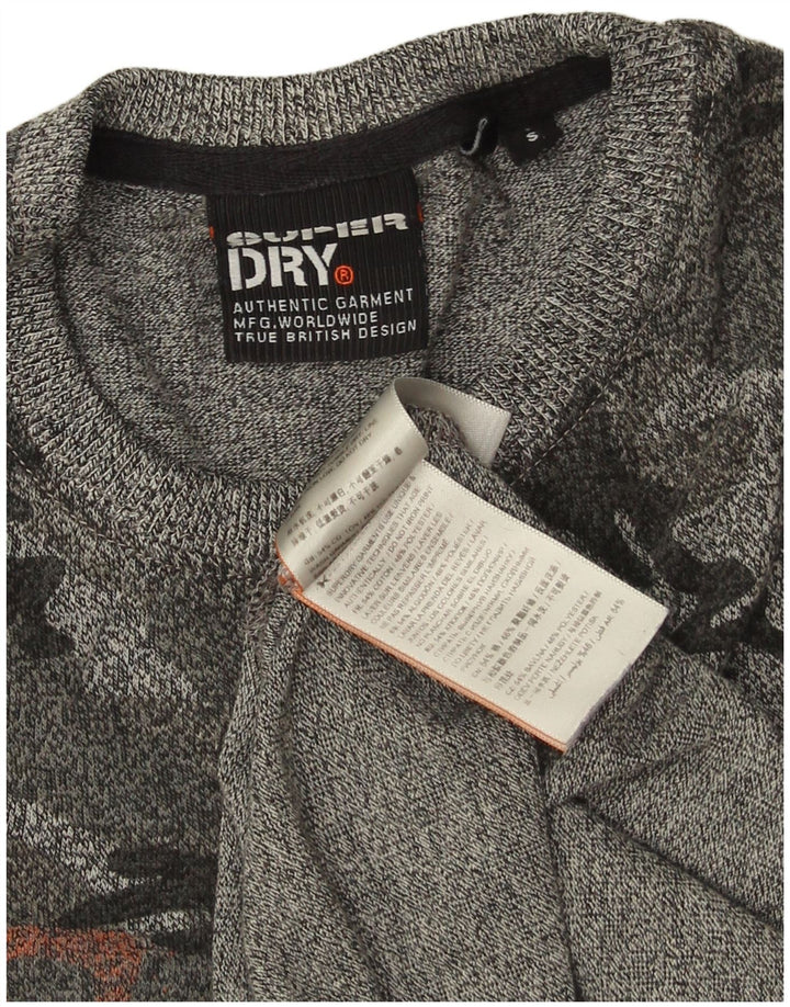 SUPERDRY Мужская футболка с рисунком, маленький серый камуфляжный хлопок