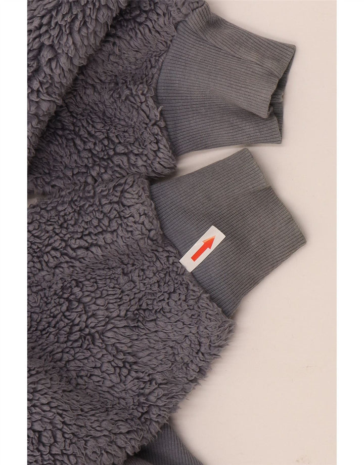 Женская оверсайз-куртка Topshop из флиса с капюшоном UK 6 XS, серый полиэстер
