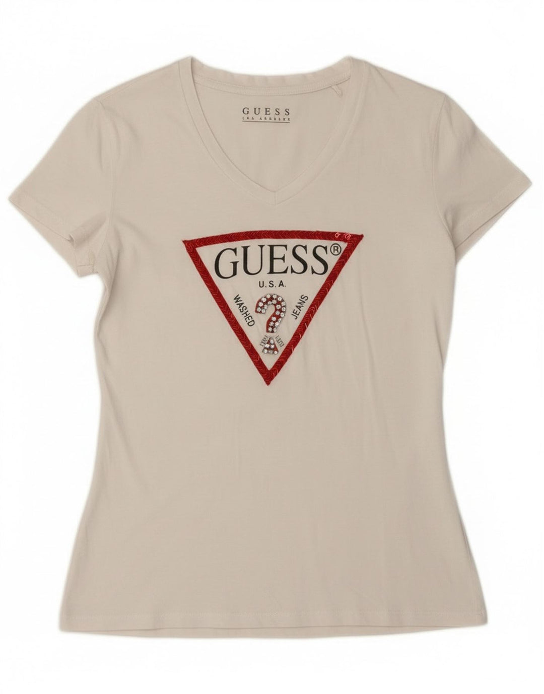 Женская футболка с рисунком Guess Top UK 12, средний белый