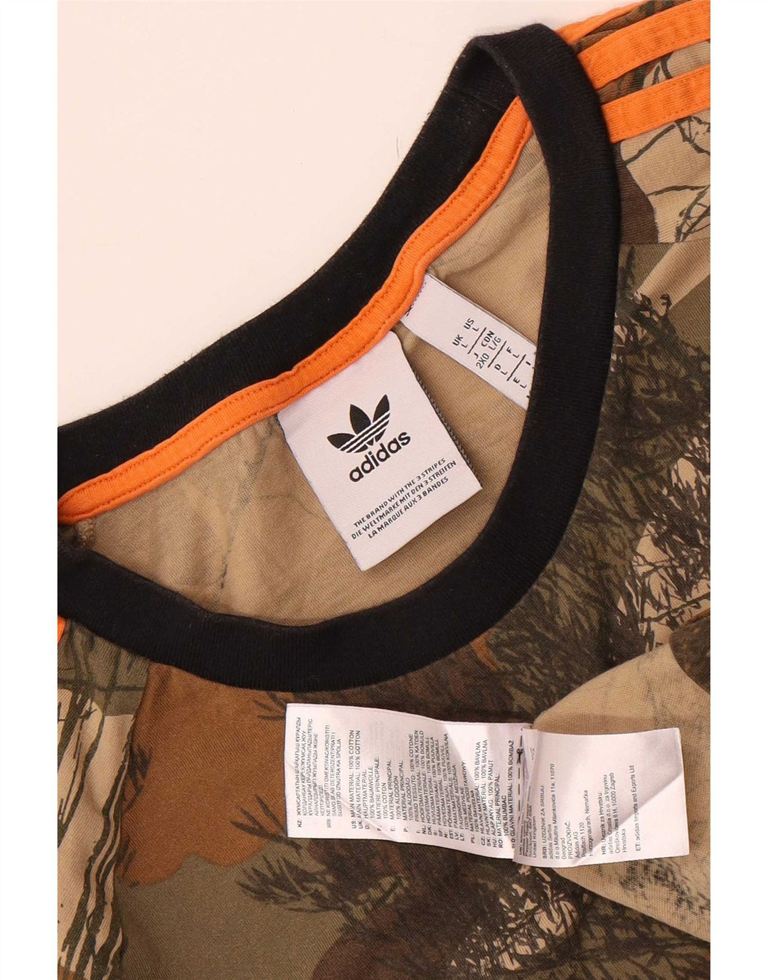 Adidas Мужская футболка Top Большой разноцветный камуфляжный хлопок