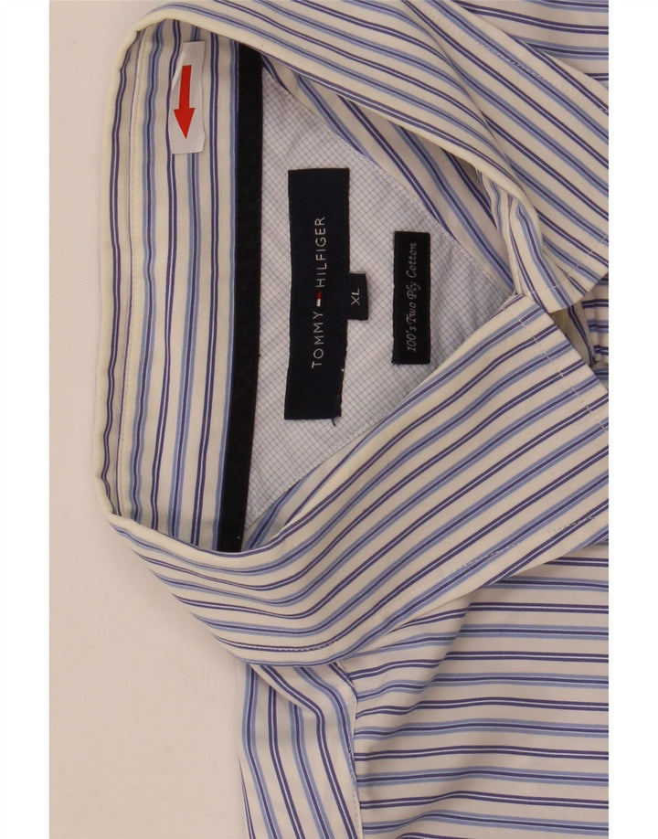 Мужская рубашка Tommy Hilfiger XL из хлопка в синюю полоску