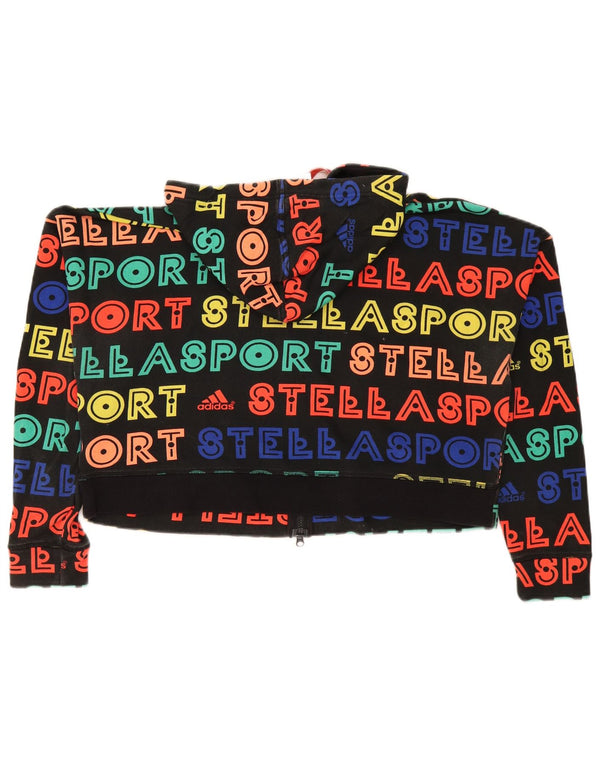 Женский укороченный свитер с капюшоном на молнии Adidas Stella McCartney UK 16/18, большой черный