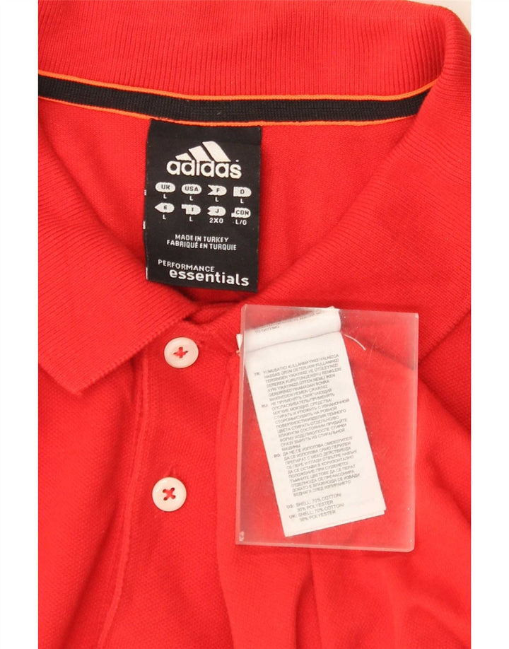 Мужская рубашка-поло Adidas Climalite, большая красная хлопковая