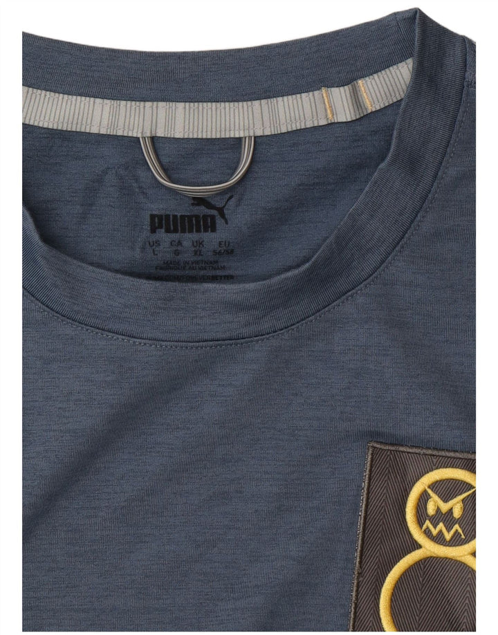 Мужской свитшот с рисунком PUMA XL, синий в крапинку