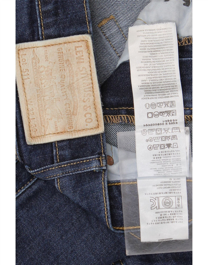 Мужские джинсы Levi's 511 Slim W32 L30 Темно-синие, хлопок