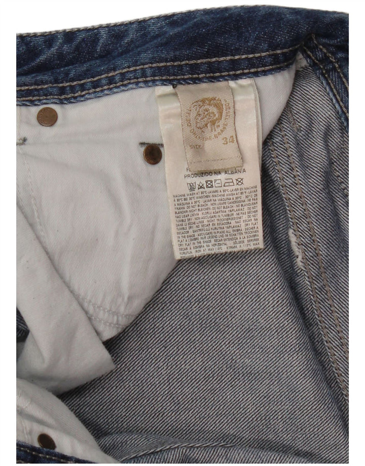 Мужские прямые джинсы Diesel W34 L32 синие, хлопок