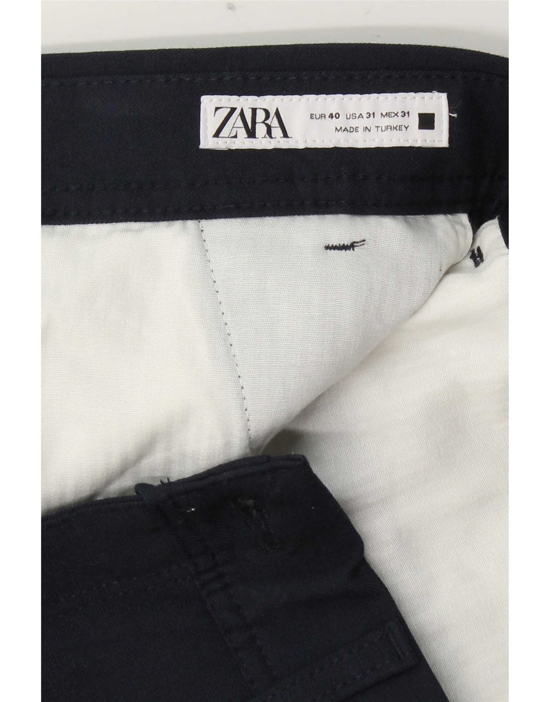 Мужские брюки-чиносы Zara EU 40 Medium W31 L29 Темно-синий полиэстер