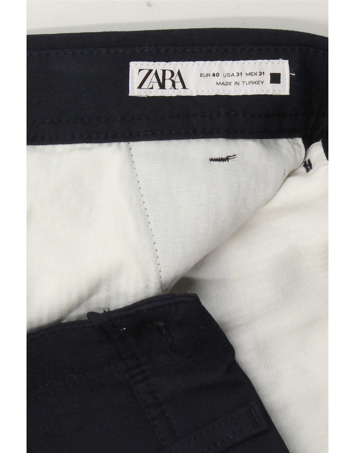 Мужские брюки-чиносы Zara EU 40 Medium W31 L29 Темно-синий полиэстер
