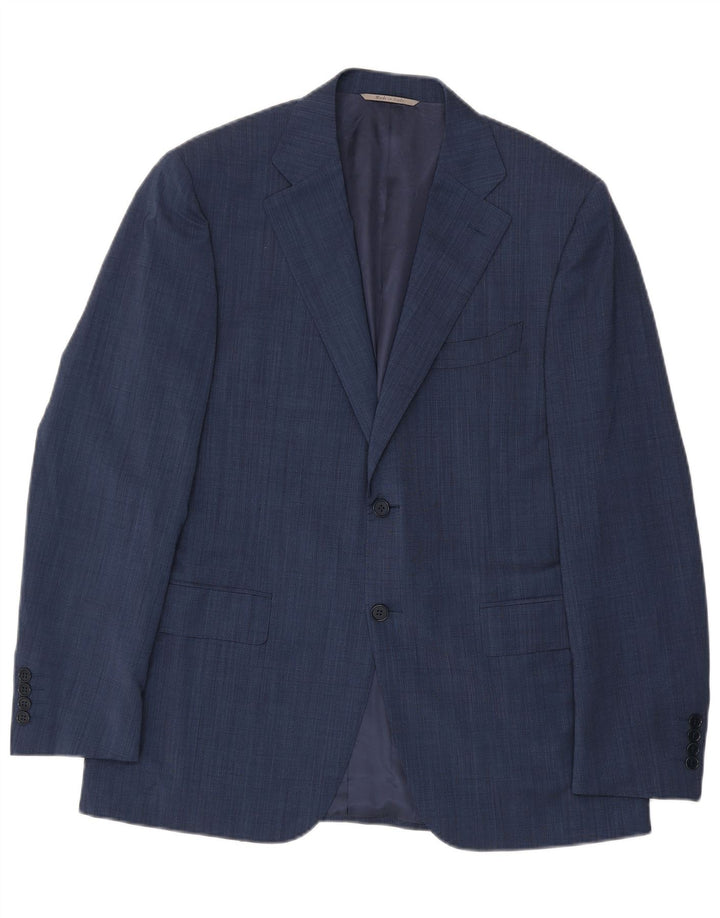 Мужской костюм из двух предметов Canali с 2 пуговицами IT 50, большой W34 L30, темно-синий, шерсть