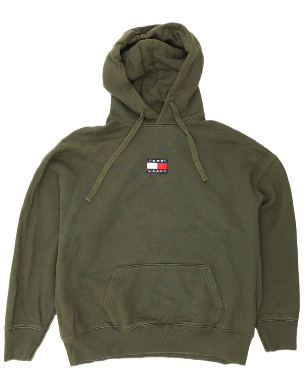 Tommy Hilfiger Мужской джемпер с капюшоном с рисунком, средний зеленый хлопок, хлопок