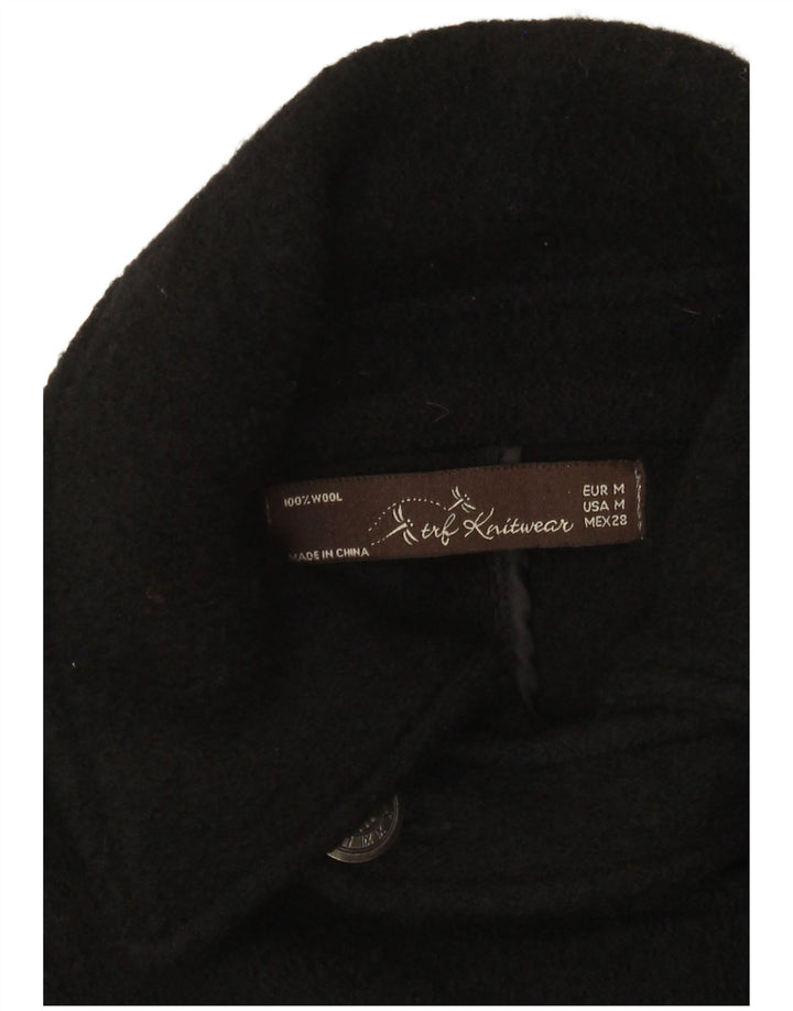 Женское полупальто Zara Trafaluc UK 12, средний черный, шерсть