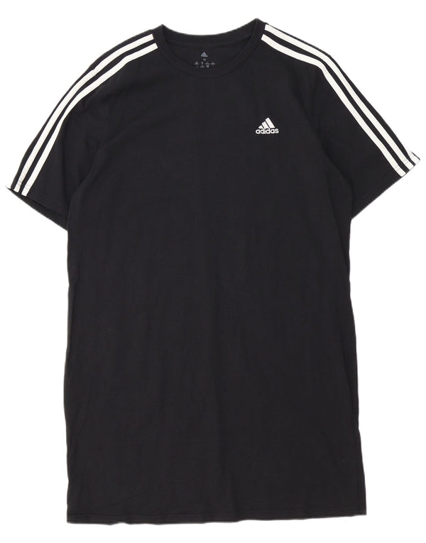 Женское платье-футболка Adidas UK 12/14, средний черный хлопок, черный