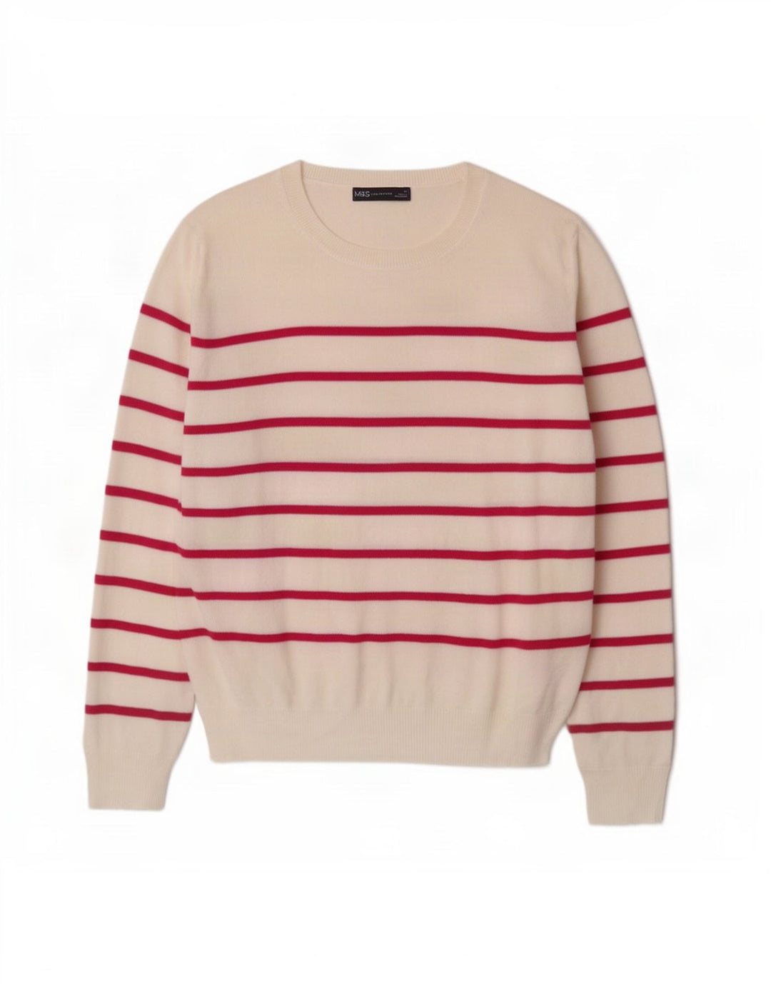 Женский джемпер с круглым вырезом Marks & Spencer, Великобритания 16, большой Off White