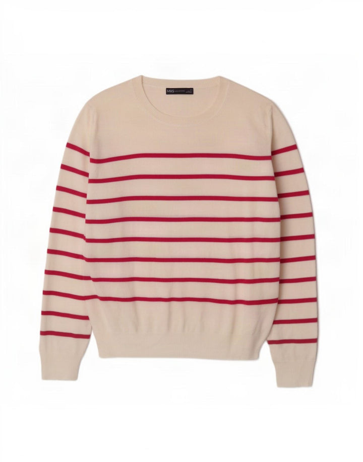Женский джемпер с круглым вырезом Marks & Spencer, Великобритания 16, большой Off White
