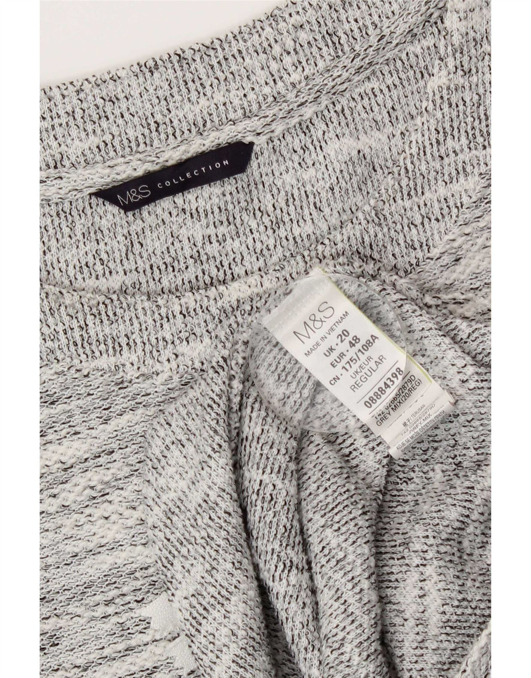 Женское платье прямого кроя с рукавом 3/4 Marks & Spencer, Великобритания 20, 2XL, серое в крапинку