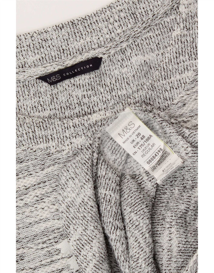 Женское платье прямого кроя с рукавом 3/4 Marks & Spencer, Великобритания 20, 2XL, серое в крапинку