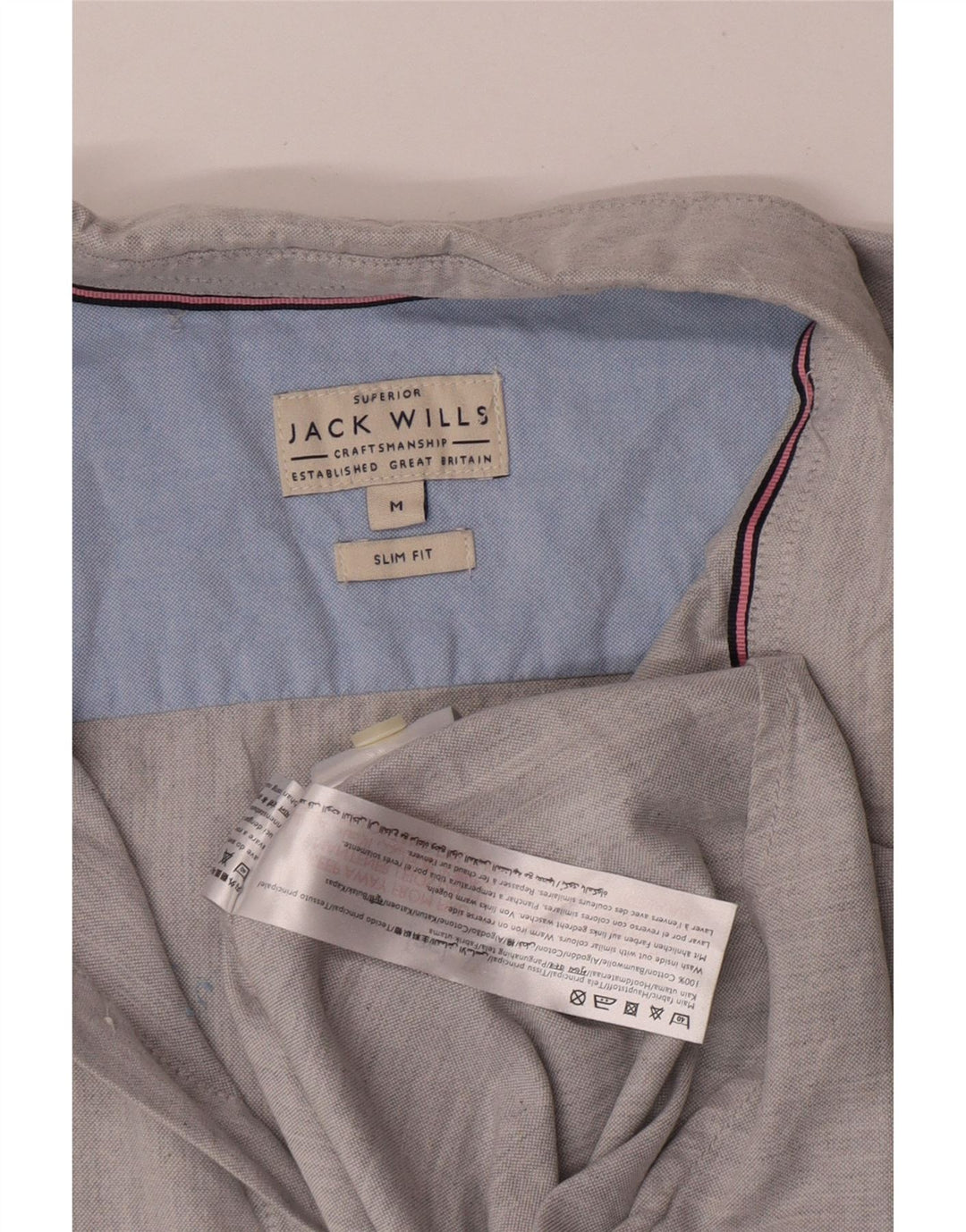 Мужская приталенная рубашка Jack Wills из хлопка среднего серого цвета