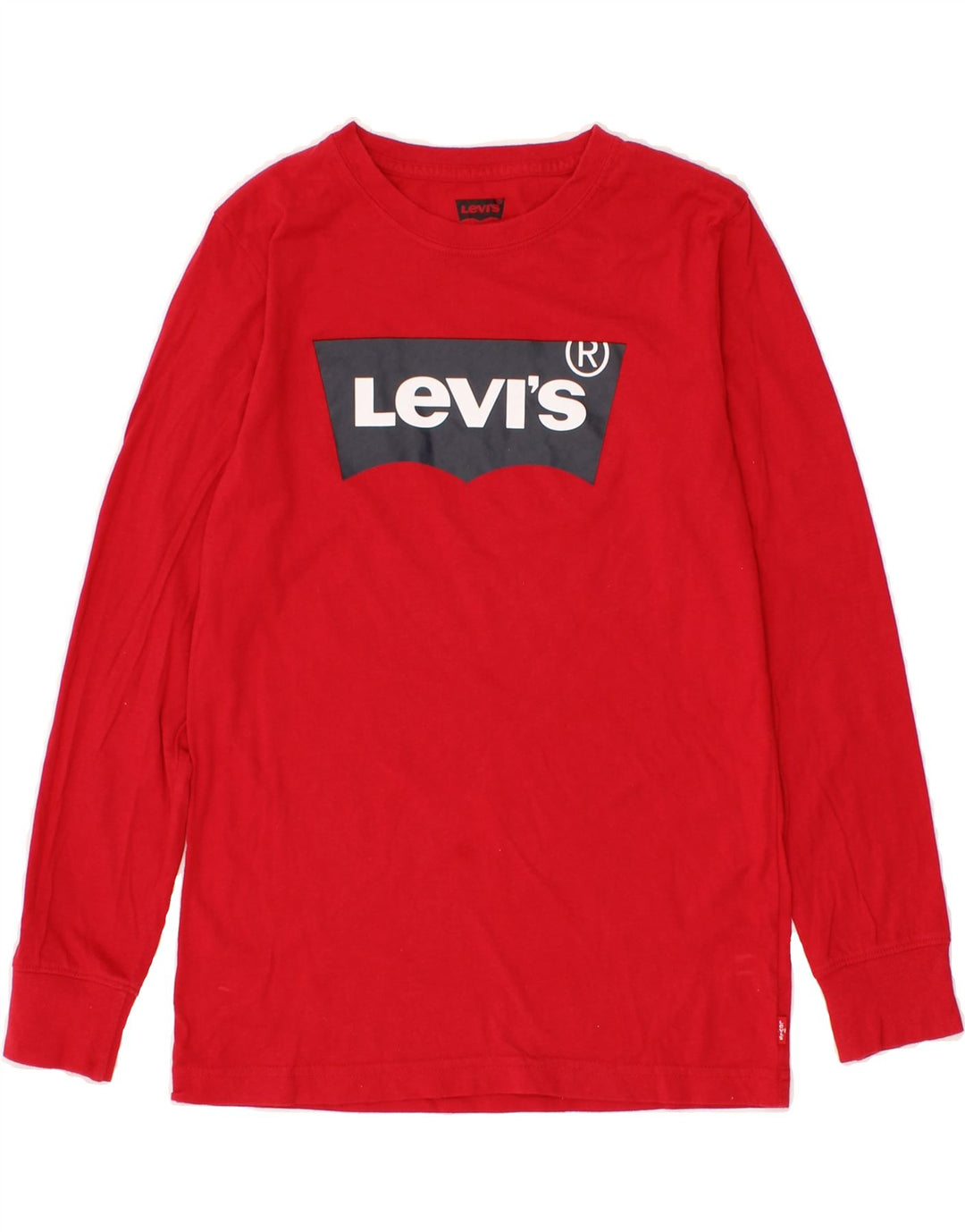 LEVI'S Boys Graphic Top Long Sleeve 11-12 Years Red Vintage Levi's and Second-Hand Levi's from Messina Hembry 