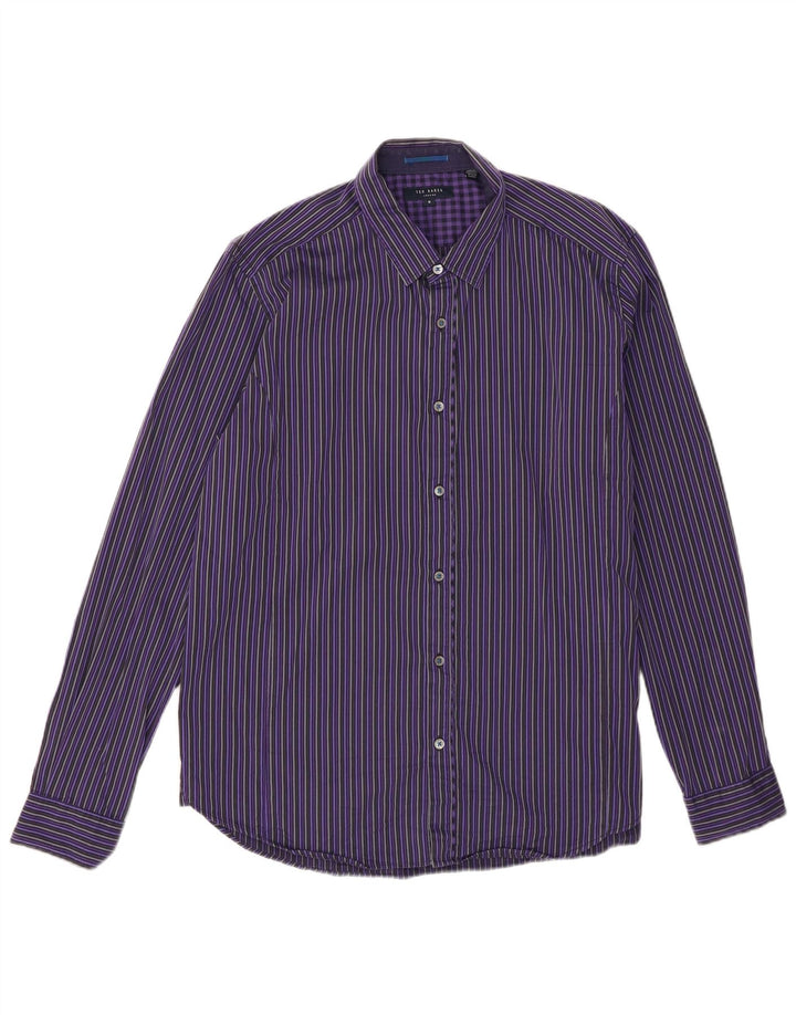 Мужская рубашка Ted Baker, размер 6, 2XL, хлопковая фиолетовая полоска