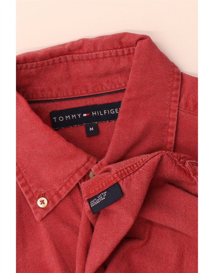 Мужская рубашка Tommy Hilfiger из хлопка среднего красного цвета