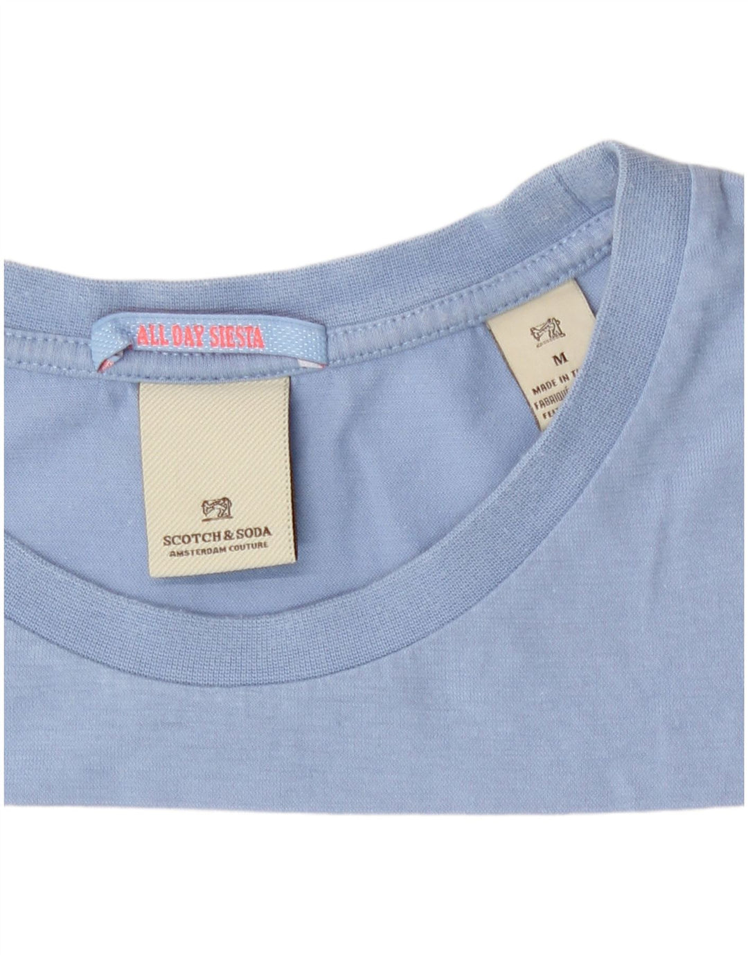 Мужская футболка Scotch & Soda Top из хлопка среднего синего цвета с цветными блоками