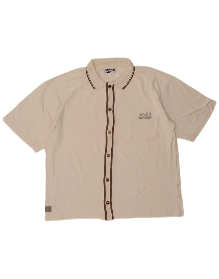 Мужская рубашка свободного кроя Reebok с коротким рукавом, маленький белый хлопок