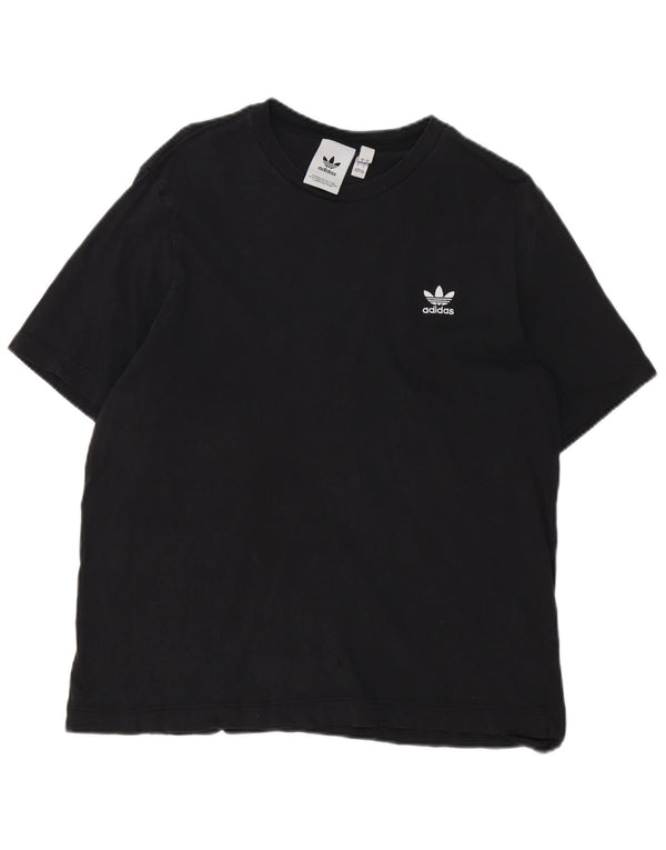 Женская футболка Adidas Top UK 18, большая, черная, хлопок
