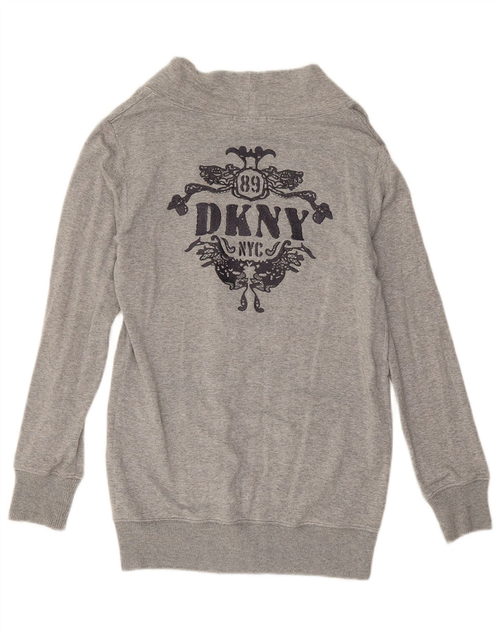 Женский кардиган с рисунком DKNY UK 14, средний серый, вискоза с крапинками