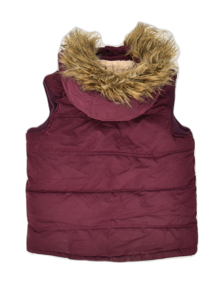 FAT FACE Girls Hooded Padded Gilet 10-11 Years Burgundy Polyester | Vintage Fat Face | Thrift | Second-Hand Fat Face | Used Clothing | Messina Hembry 