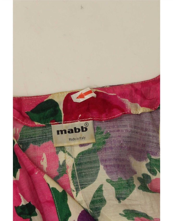 Женский пиджак mabb на 4 пуговицах IT 42, средний, разноцветный с цветочным принтом