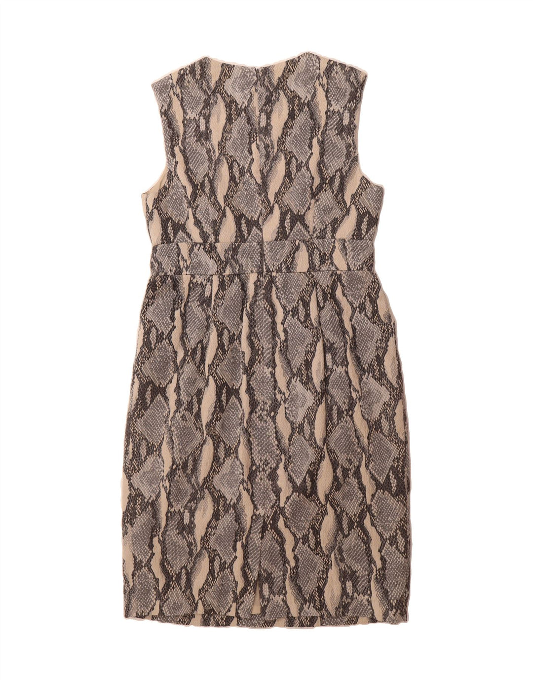 FENN WRIGHT MANSON Womens Sheath Dress UK 14 Large Grey Animal Print Vintage Fenn Wright Manson and Second-Hand Fenn Wright Manson from Messina Hembry 