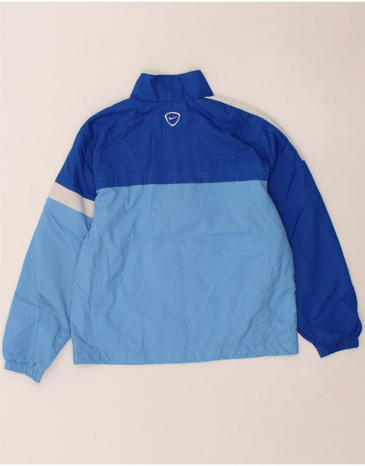 NIKE Boys Graphic Tracksuit Top Jacket 10-11 Years Medium Blue Colourblock Vintage Nike and Second-Hand Nike from Messina Hembry 