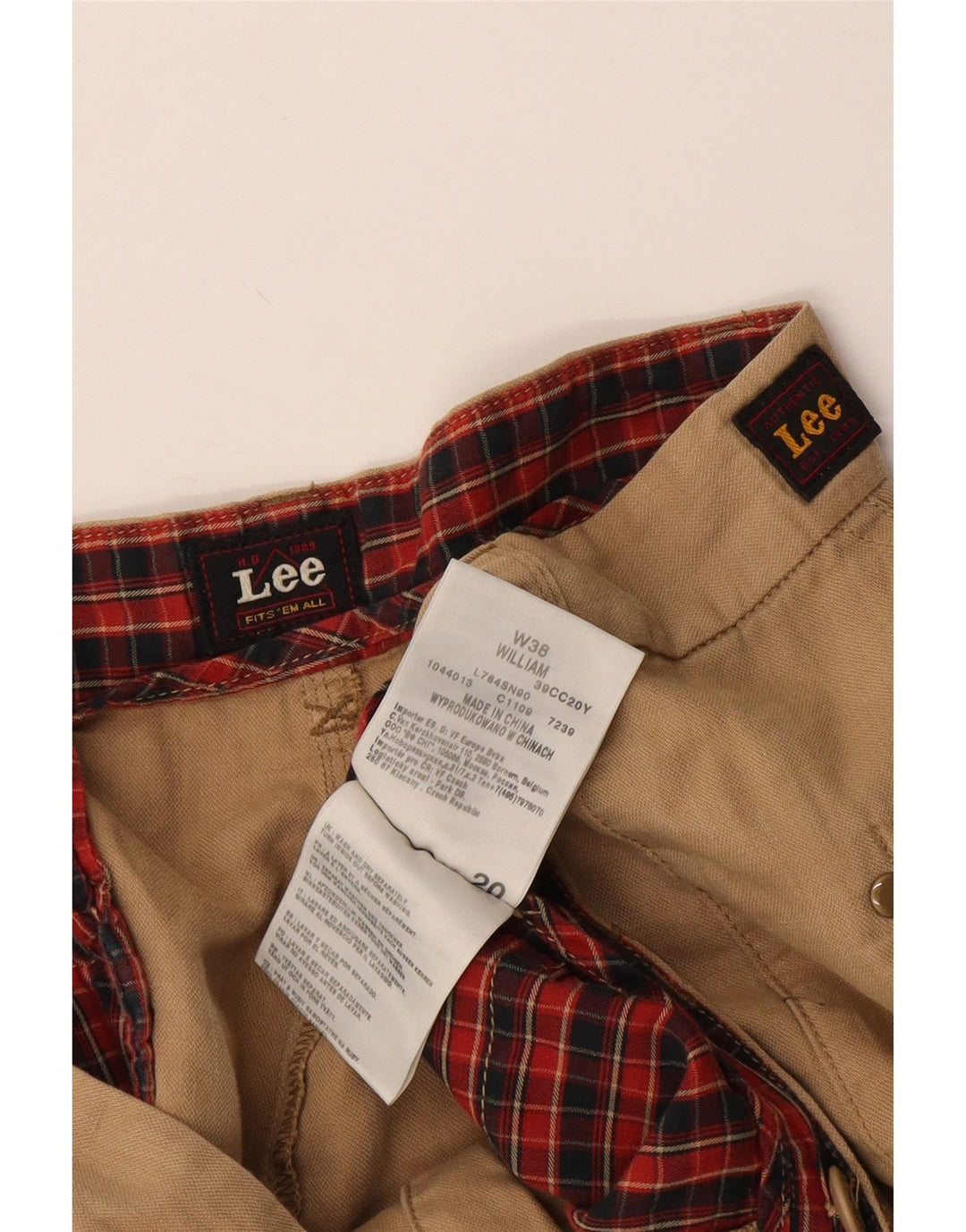 Мужские шорты чинос Lee W38 XL, бежевый хлопок