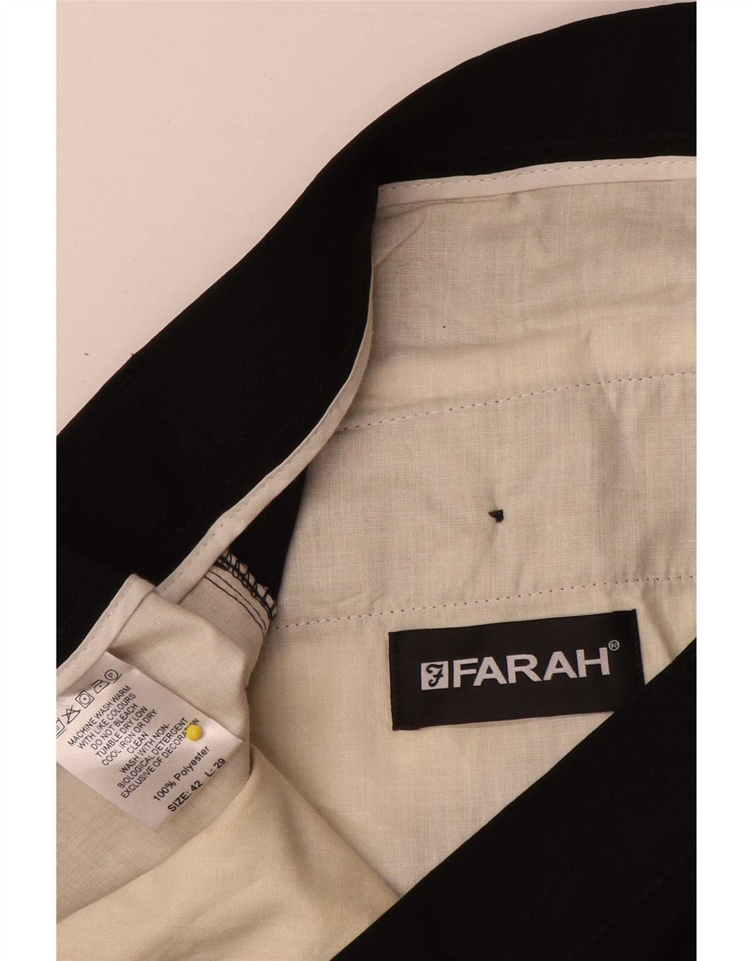 Мужские прямые повседневные брюки Farah W42 L29, черный полиэстер