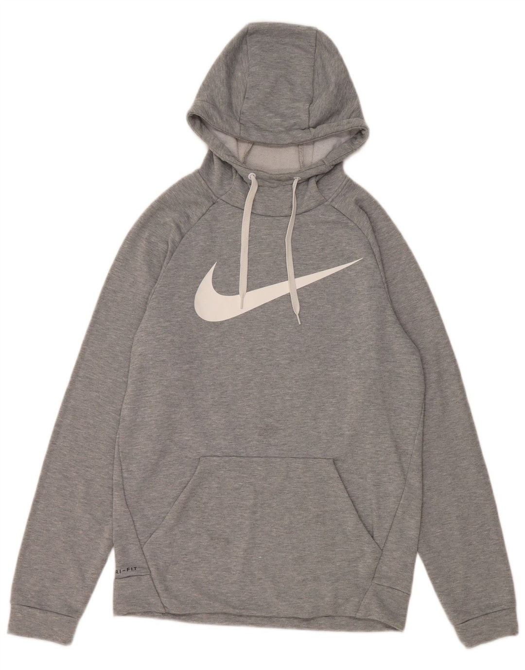 Мужской джемпер с капюшоном Nike Dri Fit, маленький серый, полиэстер с крапинками