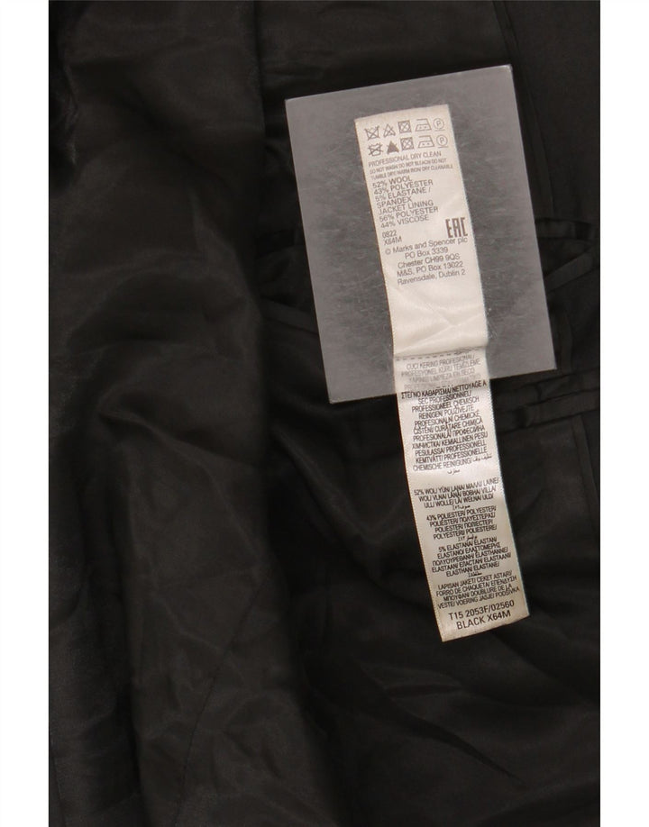 Мужской пиджак на 2 пуговицах Marks & Spencer, Великобритания 38, средний черный, шерстяной