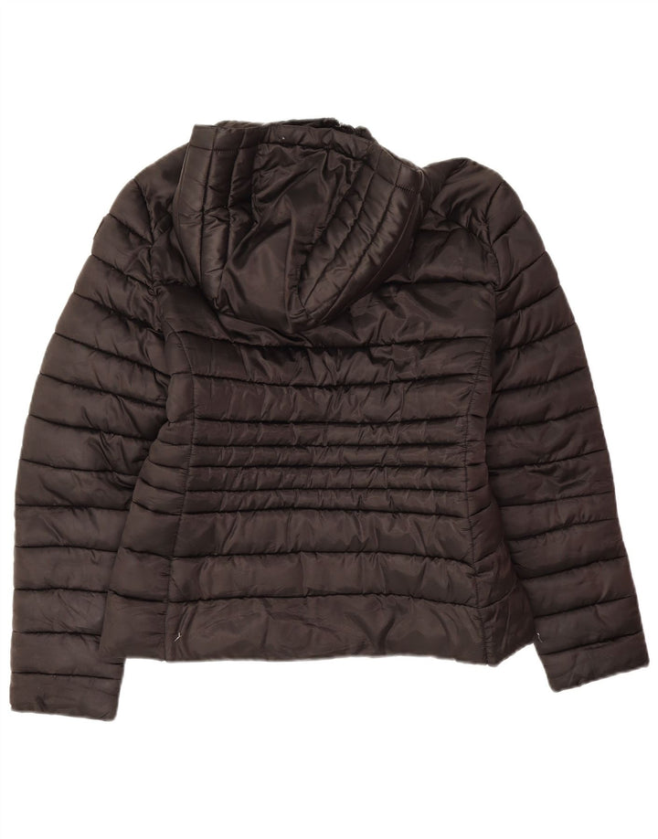 Invicta Женская стеганая куртка с капюшоном UK 16, большая, черная, полиамид