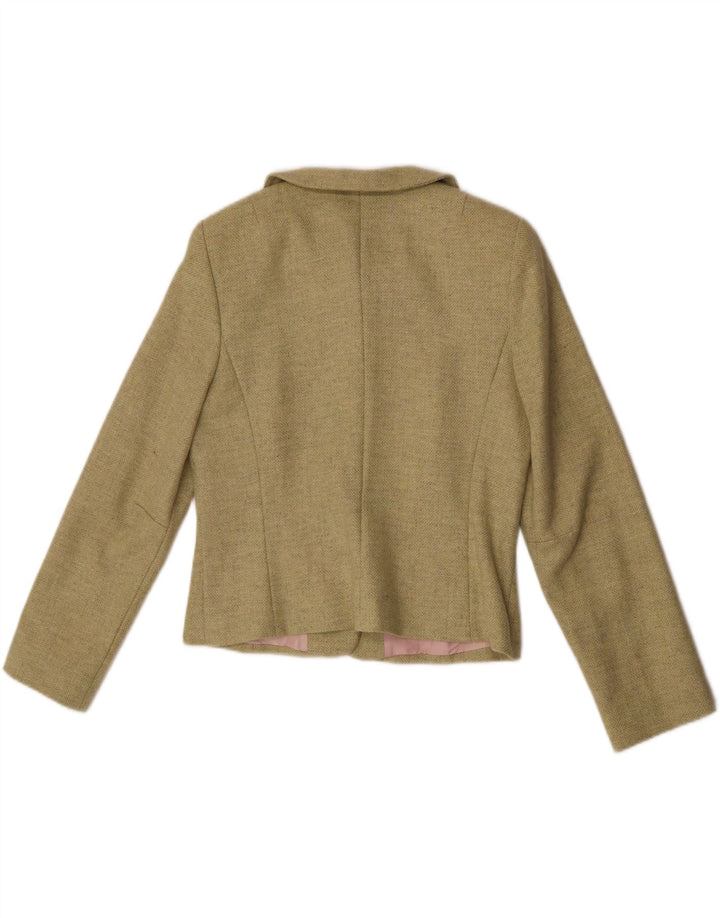 Женский пиджак Aideen Bodkin на 5 пуговицах, Великобритания 14, большой зеленый шерстяной пиджак