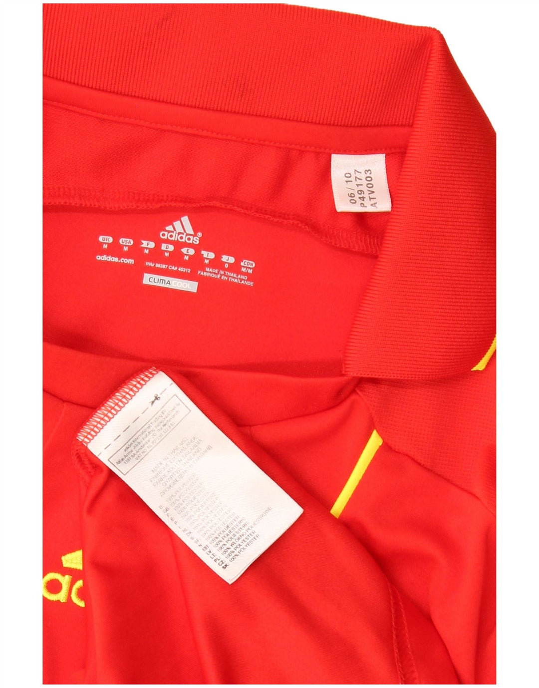 Мужская рубашка-поло ADIDAS Climacool, средний красный полиэстер с цветными блоками