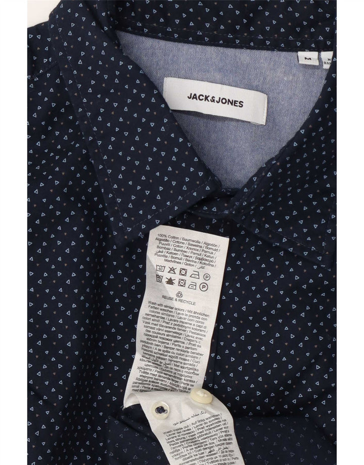 Мужская рубашка Jack & Jones, средний темно-синий пятнистый хлопок