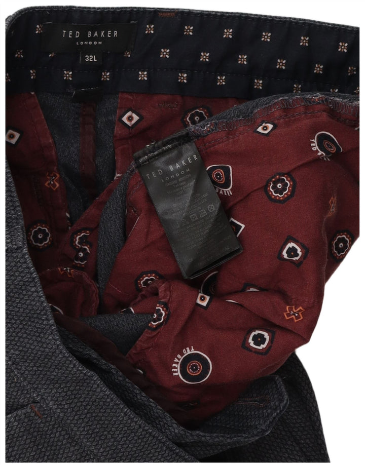 Мужские брюки узкого кроя Ted Baker W32 L30 серые из полиэстера