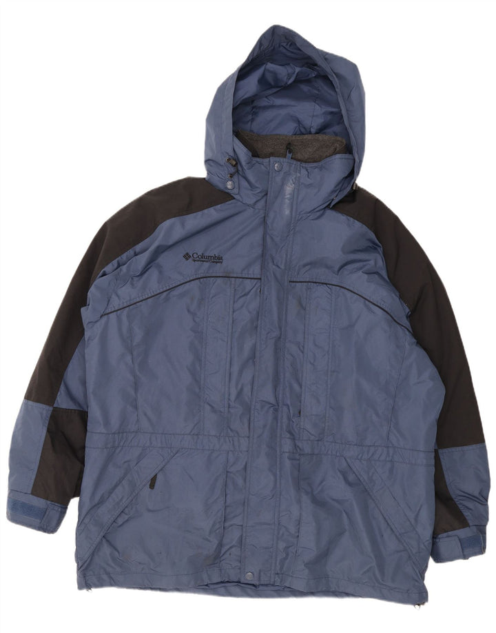 Мужская ветровка Columbia Interchange UK 42 XL синяя с цветными блоками
