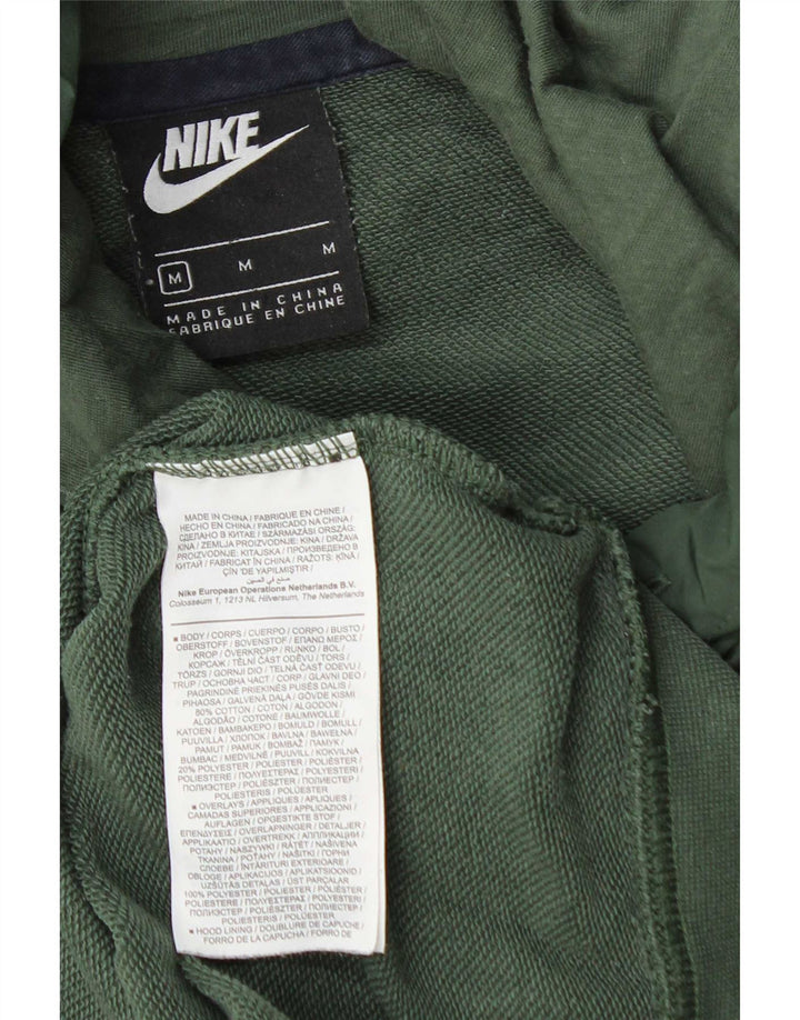 Мужской джемпер с капюшоном с графическим рисунком Nike, хлопковый средний зеленый цвет